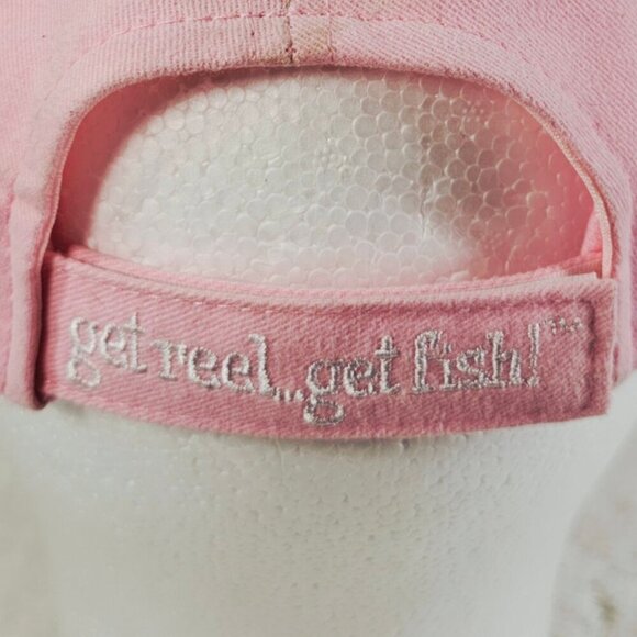 BAD TO THE BONE Get Reel Get Fish Pink Womens Baseball Cap Hat Adjustable Strap - Picture 7 of 10